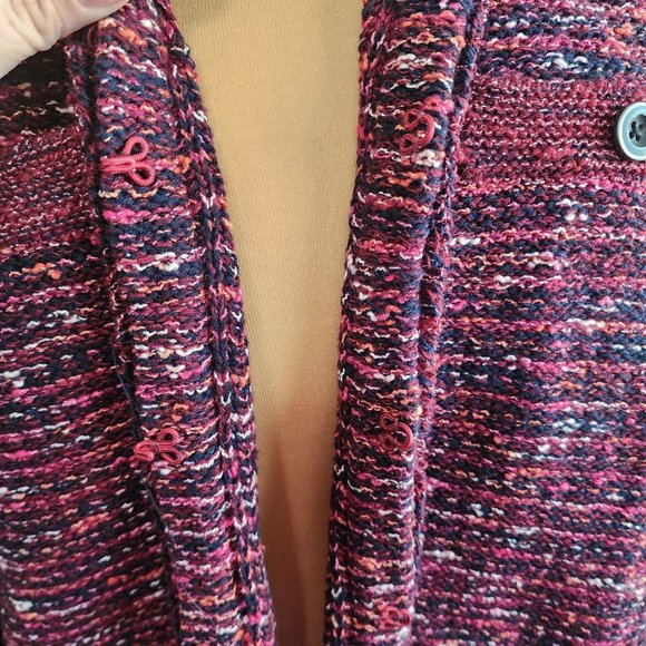 J. Jill Womens Open Front Knit Burgendy Cardigan Size XL - Picture 7 of 9